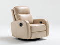 Sillones reclinables eléctricos de cuero sintético 98 x 94 x 108 cm - Beige - Base giratoria y control lateral