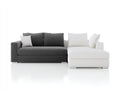 Sofás de esquina tapizado de tela 270x160x85 cm gris y blanco diseño moderno para salón