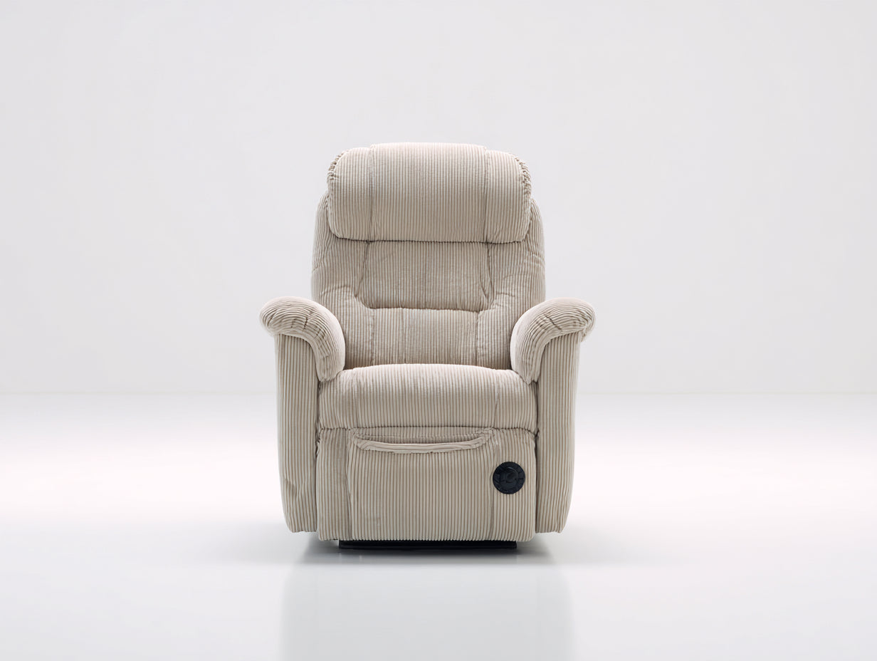 Sillones reclinables de tela corduroy 85x95x100 cm - beige - diseño moderno con función reclinable