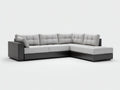 Sofás de esquina de tela 285 x 195 x 86 cm - Gris claro y gris oscuro - Diseño amplio con chaise longue