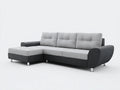 Sofás de esquina tapizado de tela 290x170x85 cm gris y negro diseño moderno para salón