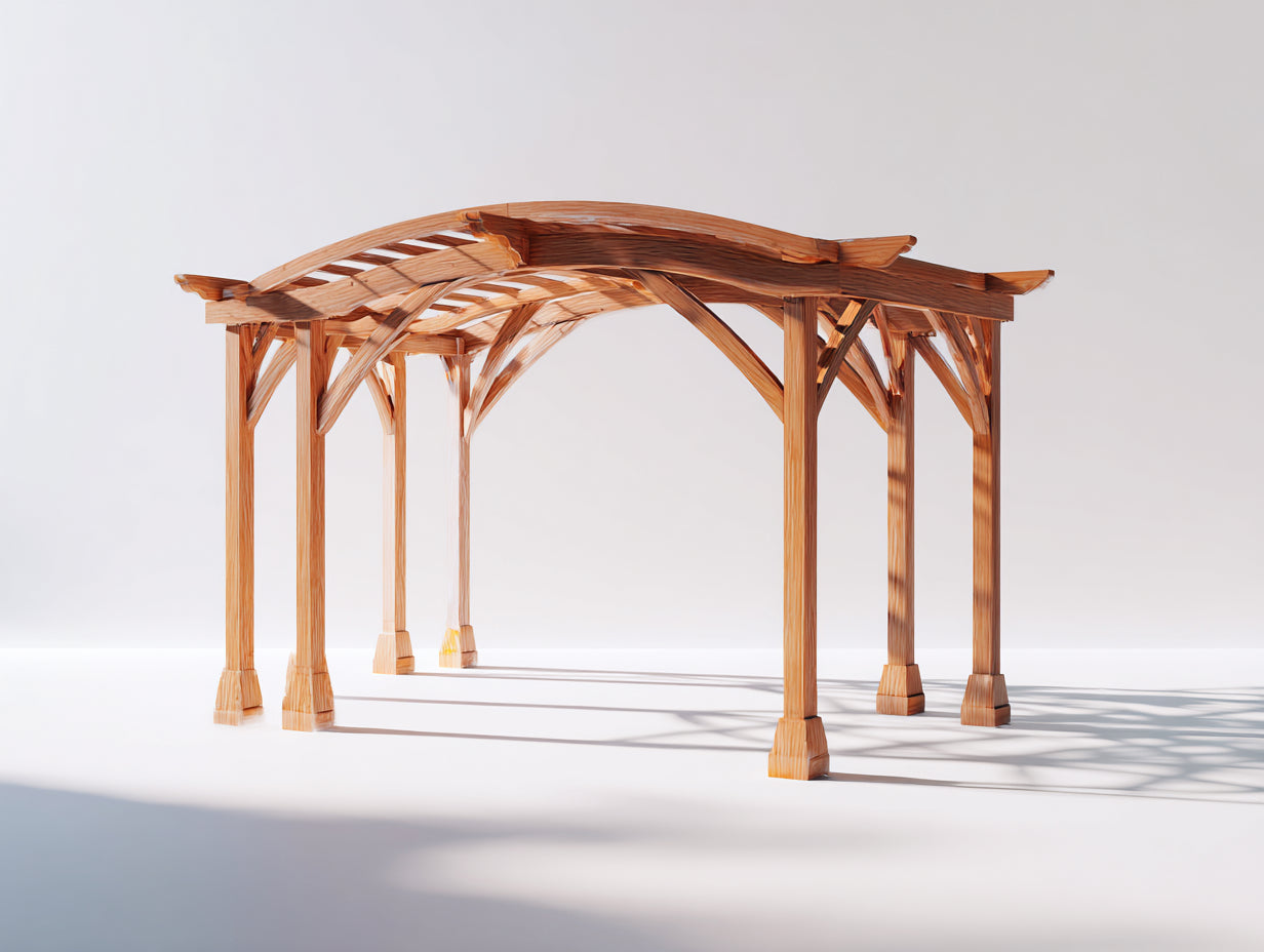 Pérgola de jardín madera 300x300x250 cm - marrón natural - estructura abierta para exterior