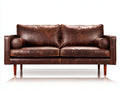 Sofás 2 plazas de cuero sintético 160x85x85 cm - marrón - diseño clásico moderno para salón
