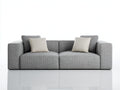 Sofás 2 plazas de tela 202 x 96 x 78 cm - Gris claro - Diseño modular con reposabrazos anchos