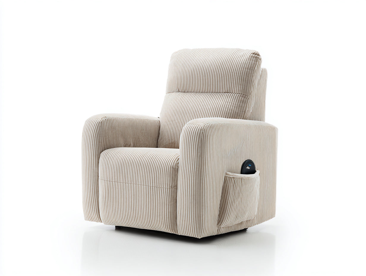 Sillones reclinables de tela 85 x 95 x 105 cm - color beige - diseño acolchado con respaldo ajustable