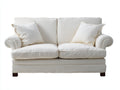 Sofás 2 plazas de tela de lino 180x90x85 cm - blanco - diseño moderno y elegante para salón