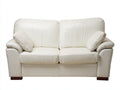 Sofás 2 plazas tapizado efecto cuero 172 x 92 x 88 cm - Blanco crema - Diseño acolchado con reposabrazos anchos